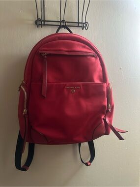 Michael Kors Red Backpack with Gold Hardware